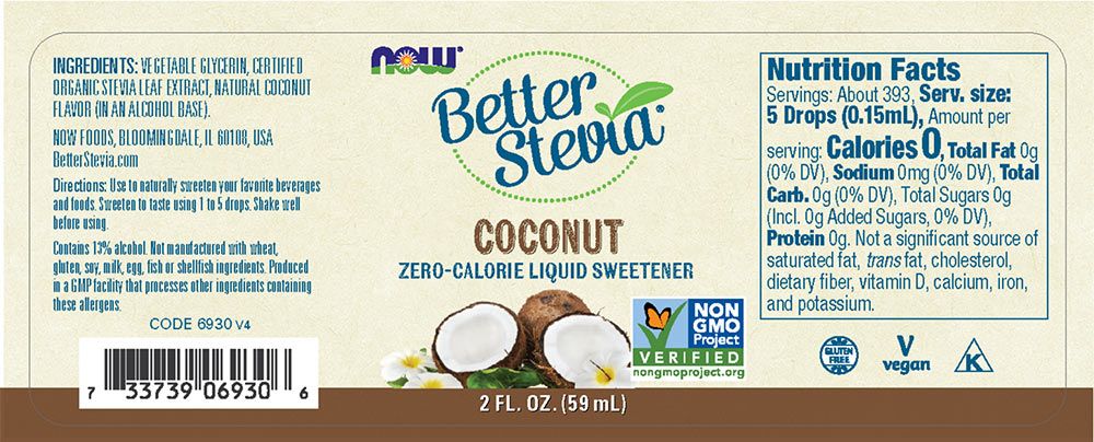 NOW - BETTERSTEVIA LIQUID - FOLYÉKONY ÉDESÍTŐSZER - KÓKUSZ - 59 ML NOW - BETTERSTEVIA LIQUID - FOLYÉKONY ÉDESÍTŐSZER - KÓKUSZ - 59 ML