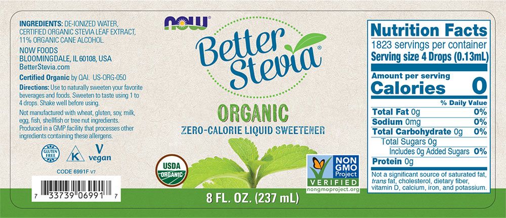 NOW - BETTERSTEVIA LIQUID - FOLYÉKONY ÉDESÍTŐSZER - ORGANIKUS - 237 ML