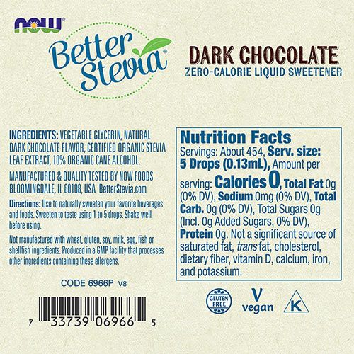 NOW - BETTERSTEVIA LIQUID - FOLYÉKONY ÉDESÍTŐSZER - ÉTCSOKOLÁDÉ - 59 ML