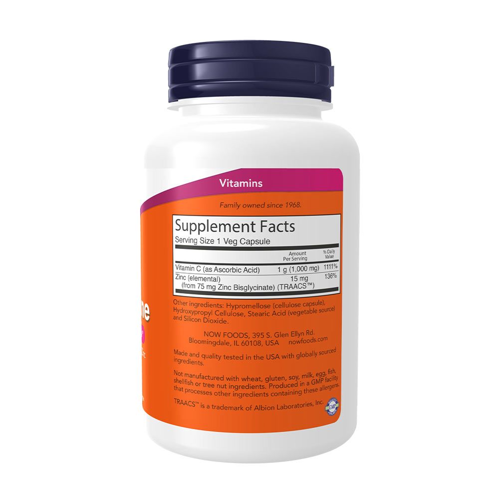 NOW - C-1000 ZINC IMMUNE - IMMUNVÉDELEM - 90 KAPSZULA NOW - C-1000 ZINC IMMUNE - IMMUNVÉDELEM - 90 KAPSZULA