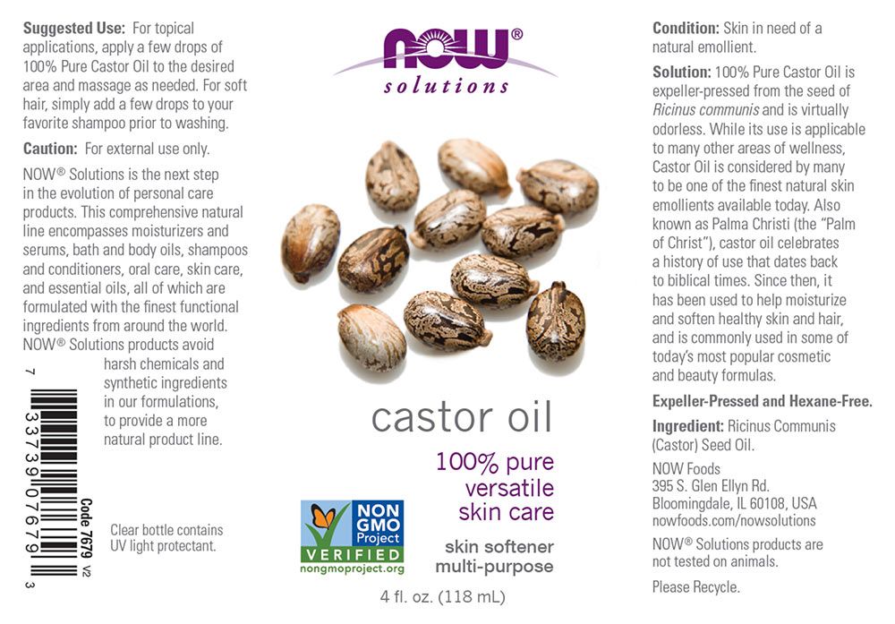 NOW - CASTOR OIL - RICINUSOLAJ - 118 ML NOW - CASTOR OIL - RICINUSOLAJ - 118 ML