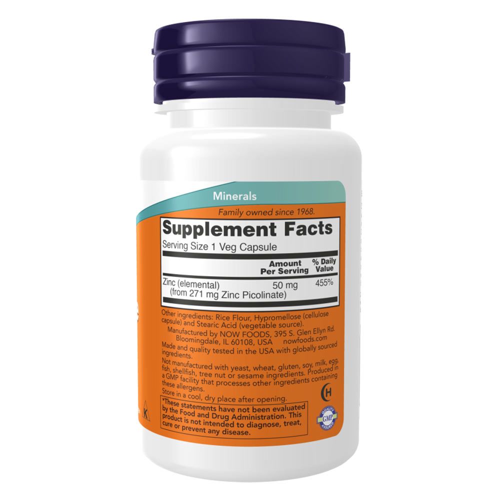 NOW - CINK PIKOLINÁT 50 MG - ZINC PICOLINATE - 30 KAPSZULA NOW - CINK PIKOLINÁT 50 MG - ZINC PICOLINATE - 30 KAPSZULA