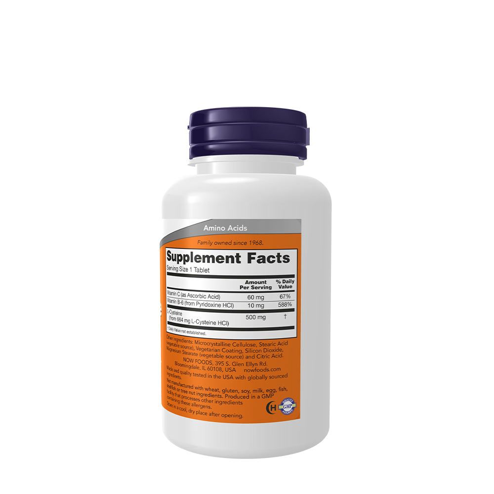 NOW - CISZTEIN 500 MG TABLETTA - L-CYSTEINE - 100 TABLETTA