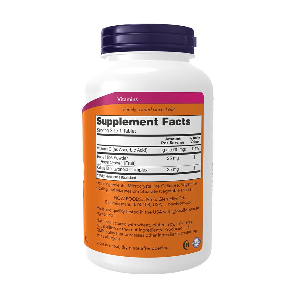 NOW - C-VITAMIN 1000 MG CSIPKEBOGYÓVAL ÉS BIOFLAVONOIDOKKAL - 250 TABLETTA NOW - C-VITAMIN 1000 MG CSIPKEBOGYÓVAL ÉS BIOFLAVONOIDOKKAL - 250 TABLETTA