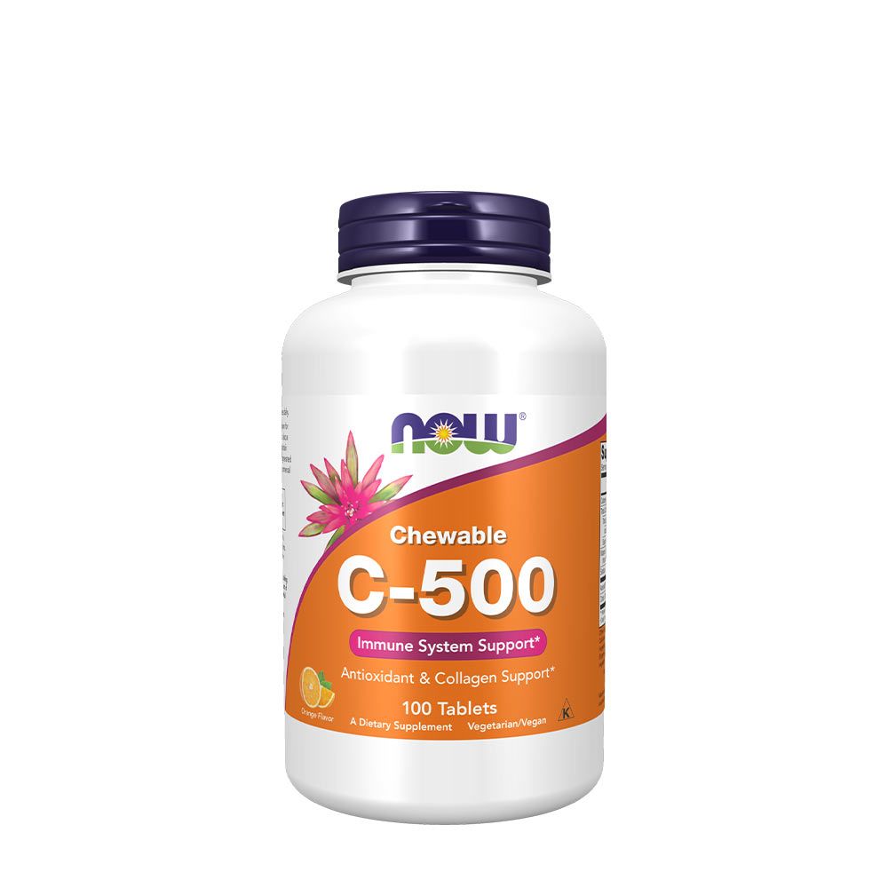 NOW - C-VITAMIN 500 MG RÁGÓTABLETTA - VITAMIN C-500 CHEWABLE - NARANCS - 100 TABLETTA