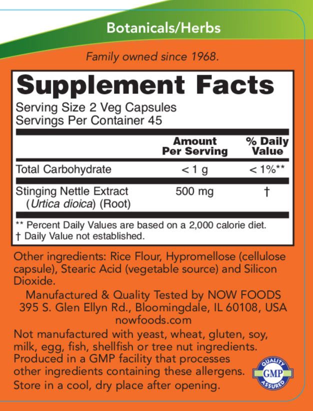 NOW - CSALÁN GYÖKÉR KIVONAT 250 MG - STINGING NETTLE ROOT EXTRACT 250 MG - 90 KAPSZULA NOW - CSALÁN GYÖKÉR KIVONAT 250 MG - STINGING NETTLE ROOT EXTRACT 250 MG - 90 KAPSZULA