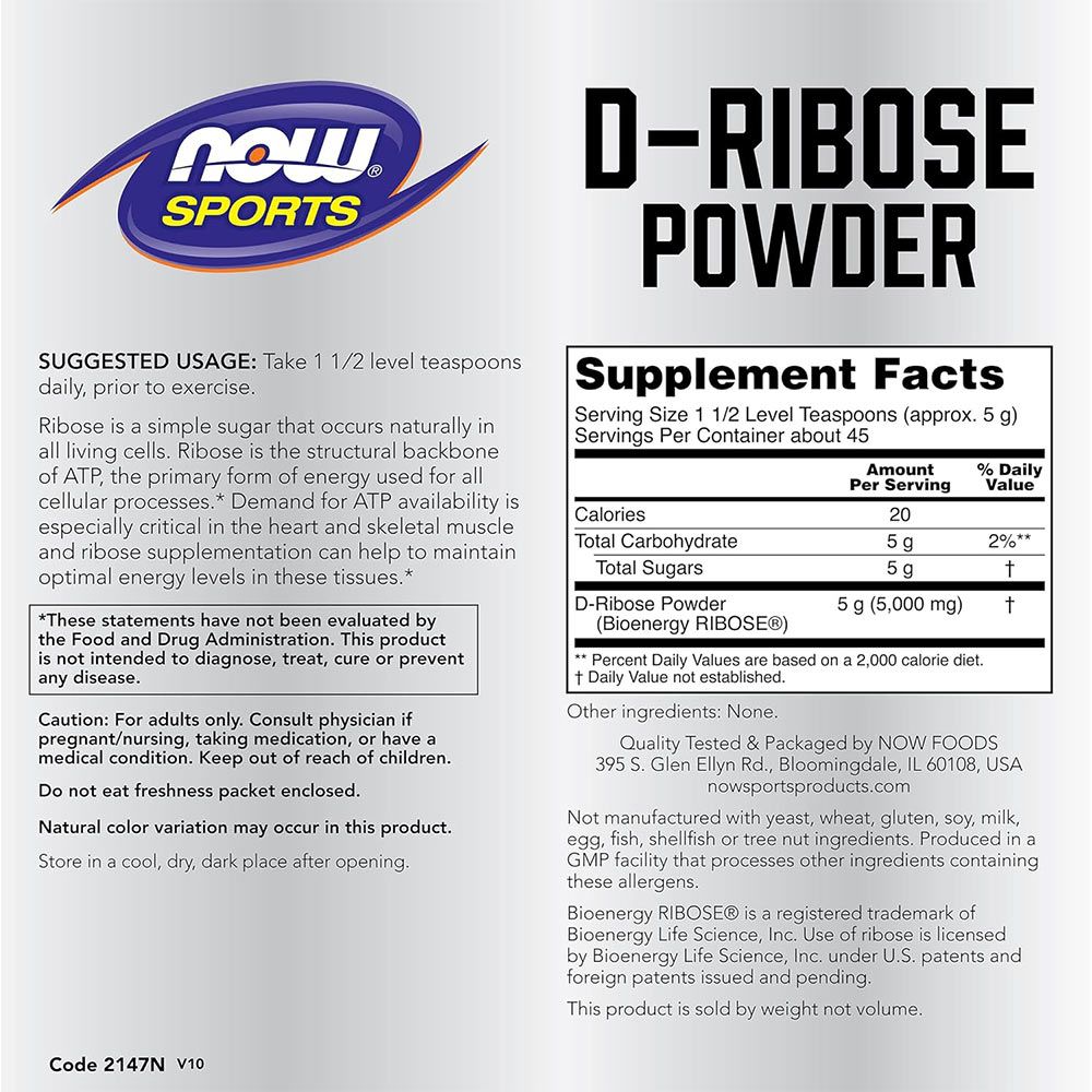 NOW - D-RIBOSE POWDER - 227 G NOW - D-RIBOSE POWDER - 227 G