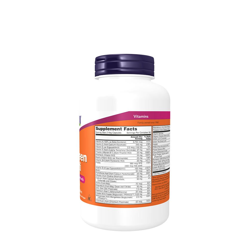 NOW - ECOGREEN MULTIVITAMIN - 180 KAPSZULA NOW - ECOGREEN MULTIVITAMIN - 180 KAPSZULA