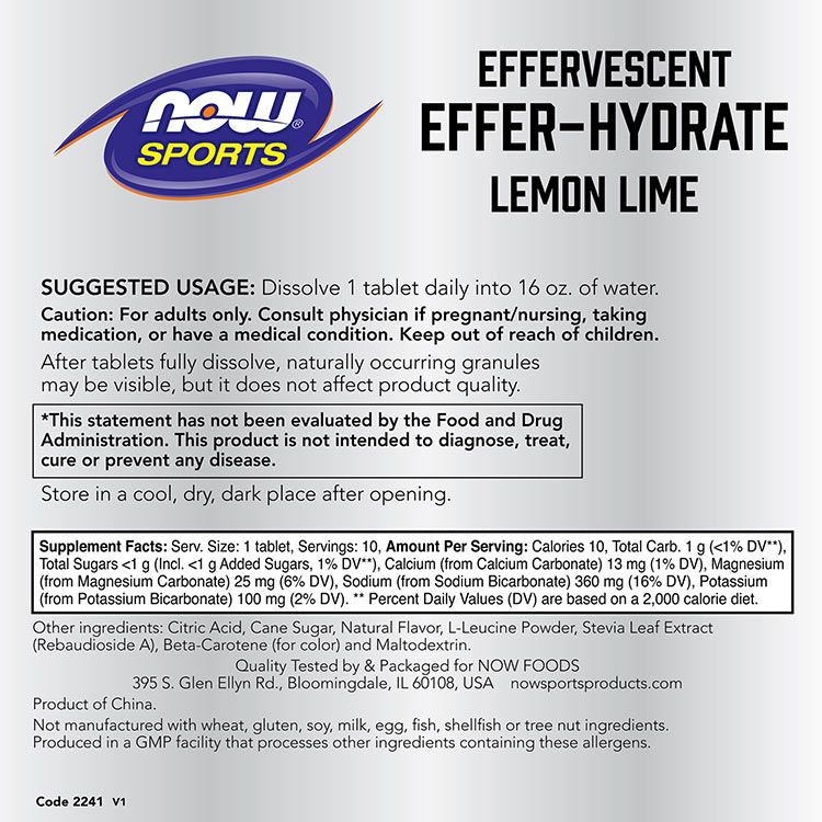 NOW - ELEKTROLITOS PEZSGŐTABLETTA - EFFER-HYDRATE - CITROM LIME - 10 DARAB NOW - ELEKTROLITOS PEZSGŐTABLETTA - EFFER-HYDRATE - CITROM LIME - 10 DARAB