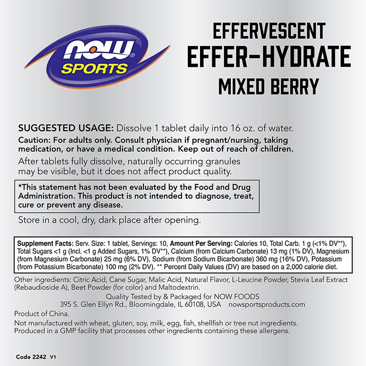 NOW - ELEKTROLITOS PEZSGŐTABLETTA - EFFER-HYDRATE - ERDEI BOGYÓS MIX - 10 DARAB NOW - ELEKTROLITOS PEZSGŐTABLETTA - EFFER-HYDRATE - ERDEI BOGYÓS MIX - 10 DARAB