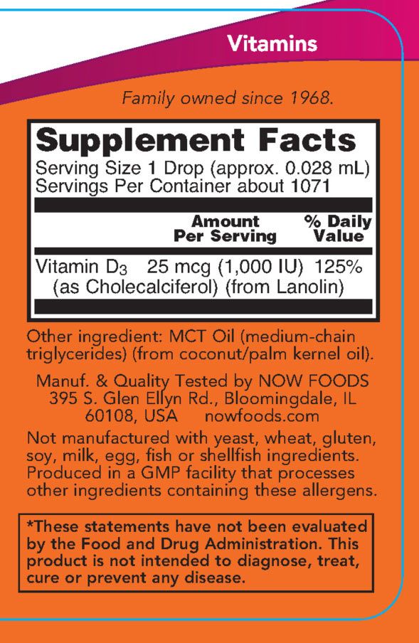 NOW - EXTRA ERŐS FOLYÉKONY D-VITAMIN - LIQUID VITAMIN D-3 - 30 ML NOW - EXTRA ERŐS FOLYÉKONY D-VITAMIN - LIQUID VITAMIN D-3 - 30 ML