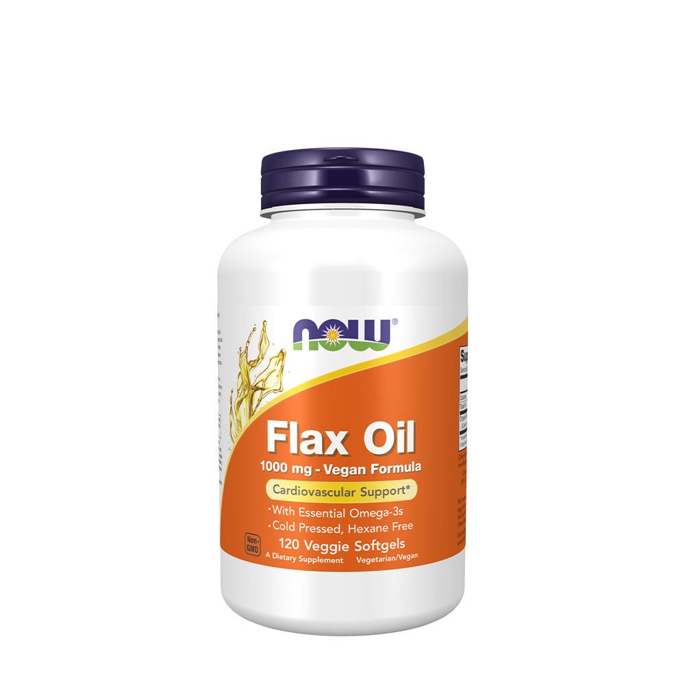 NOW - LENOLAJ 1000 MG - FLAX OIL VEGAN FORMULA - 120 KAPSZULA