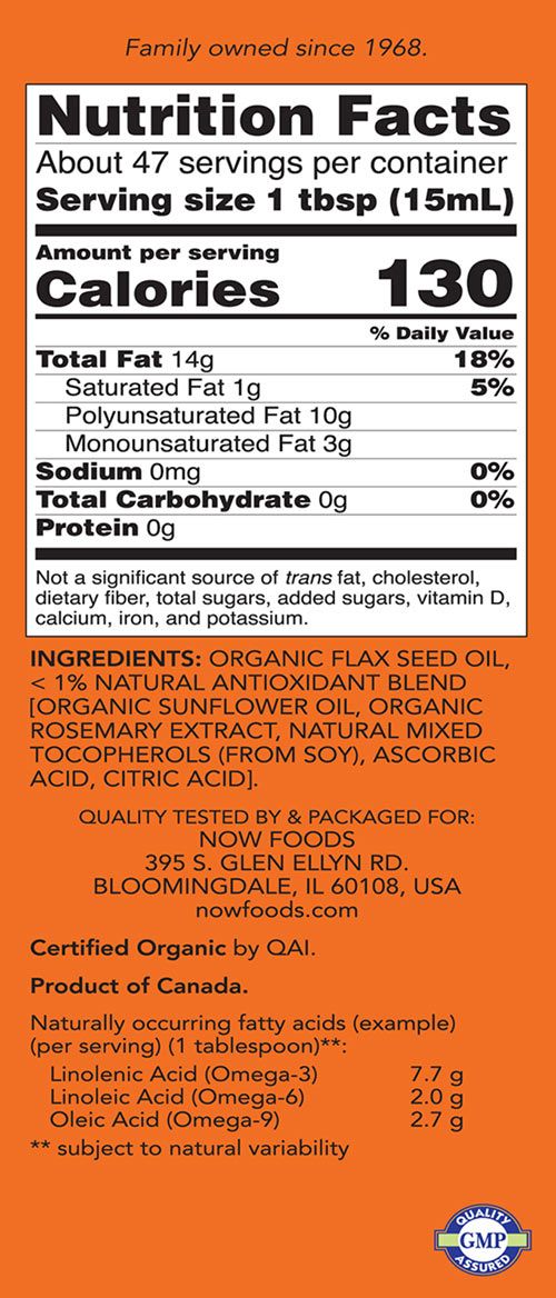 NOW - FOLYÉKONY LENMAGOLAJ - FLAX SEED OIL - 710 ML