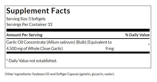 NOW - FOKHAGYMA OLAJ 1500 MG - GARLIC OIL - 100 KAPSZULA