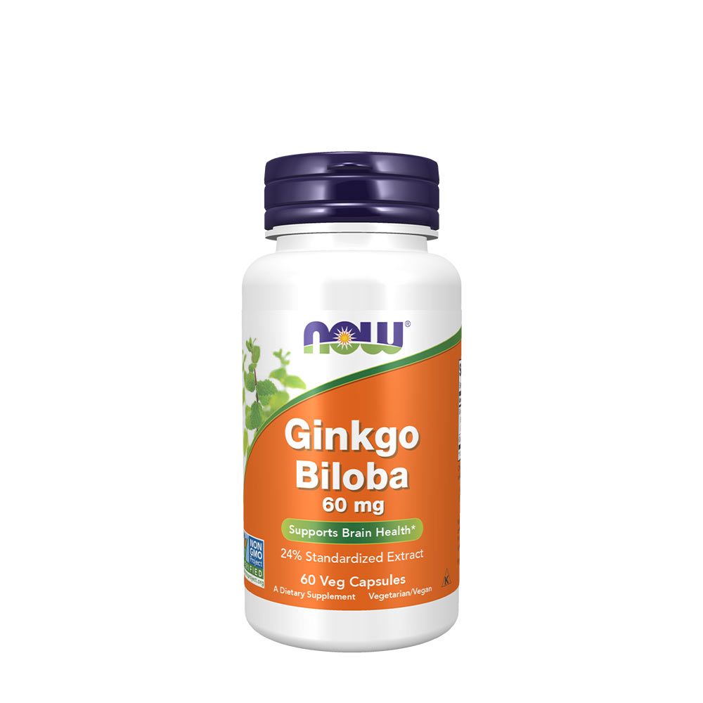 NOW - PÁFRÁNYFENYŐ KIVONAT 60 MG - GINKGO BILOBA - 60 KAPSZULA
