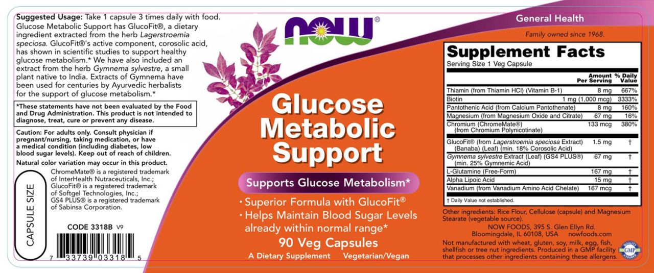 NOW - GLÜKÓZ ANYAGCSERE TÁMOGATÁS - GLUCOSE METABOLIC SUPPORT - 90 KAPSZULA NOW - GLÜKÓZ ANYAGCSERE TÁMOGATÁS - GLUCOSE METABOLIC SUPPORT - 90 KAPSZULA