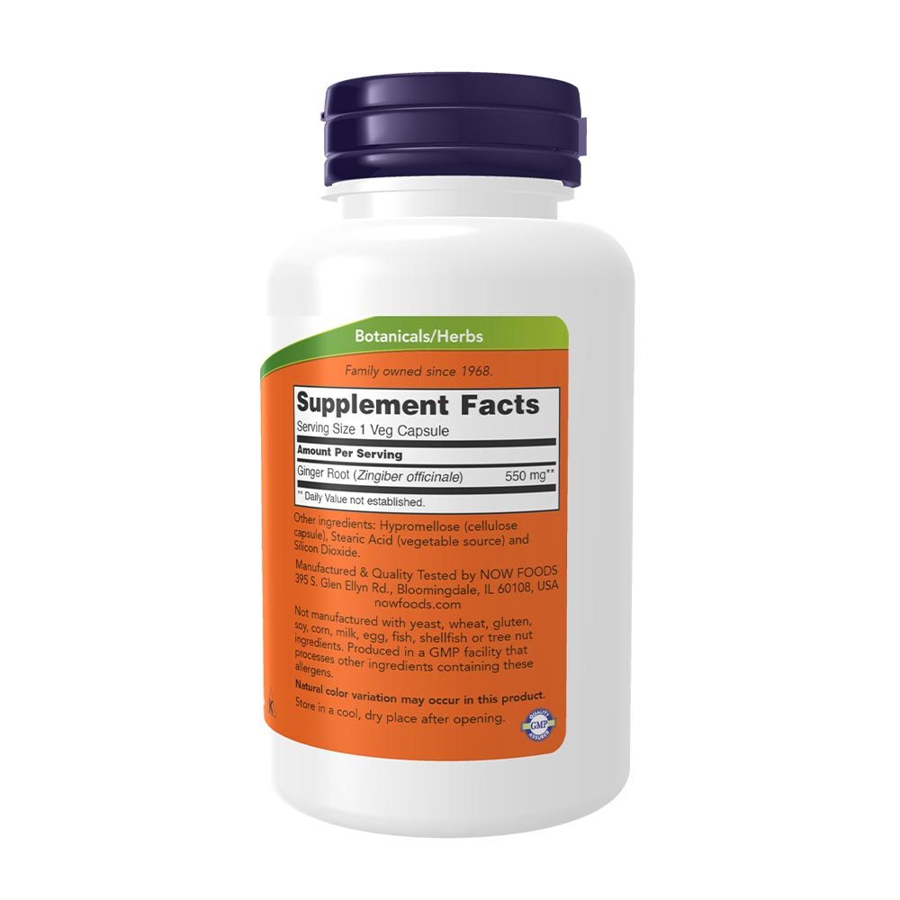 NOW - GYÖMBÉR GYÖKÉR KIVONAT 550 MG - GINGER ROOT - 100 KAPSZULA NOW - GYÖMBÉR GYÖKÉR KIVONAT 550 MG - GINGER ROOT - 100 KAPSZULA