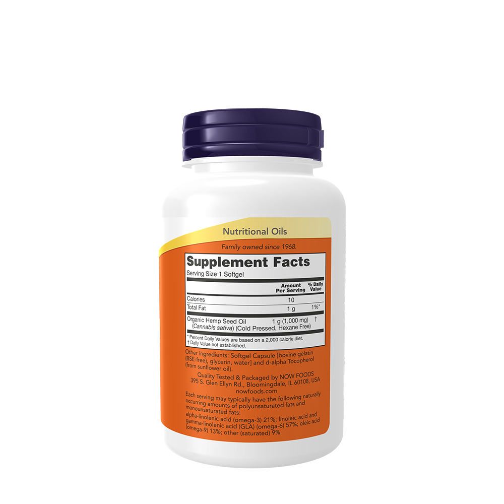 NOW - KENDERMAGOLAJ 1000 MG - HEMP SEED OIL - 120 KAPSZULA NOW - KENDERMAGOLAJ 1000 MG - HEMP SEED OIL - 120 KAPSZULA