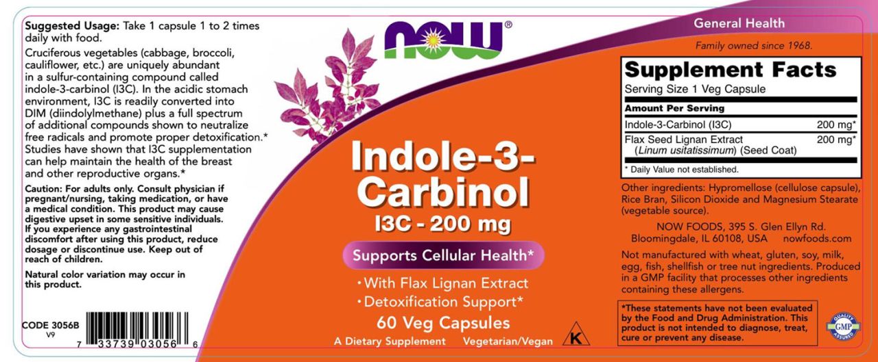 NOW - INDOL-3-KARBINOL (I3C) 200 MG - 60 KAPSZULA NOW - INDOL-3-KARBINOL (I3C) 200 MG - 60 KAPSZULA