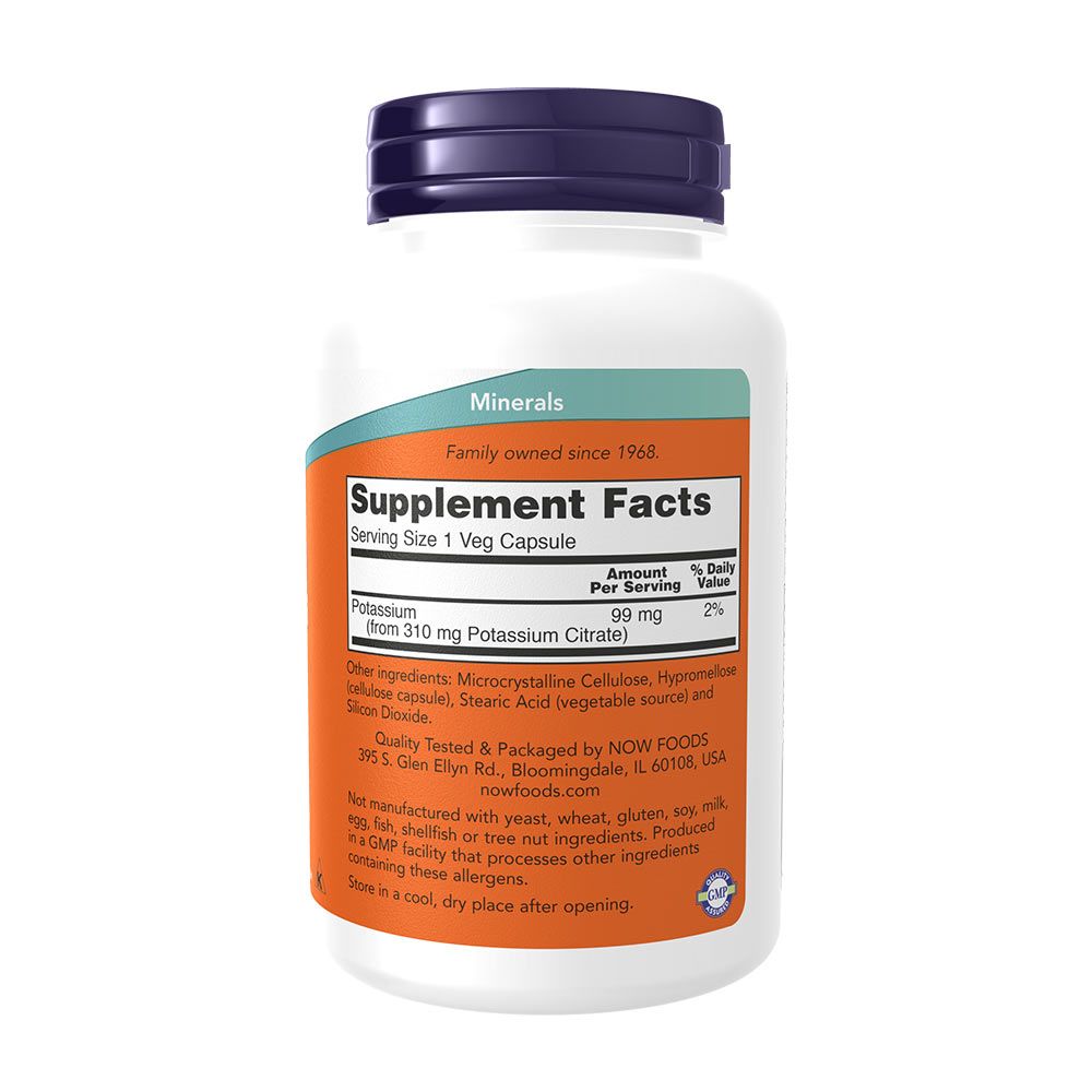 NOW - KÁLIUM-CITRÁT 99 MG - POTASSIUM CITRATE - 180 KAPSZULA