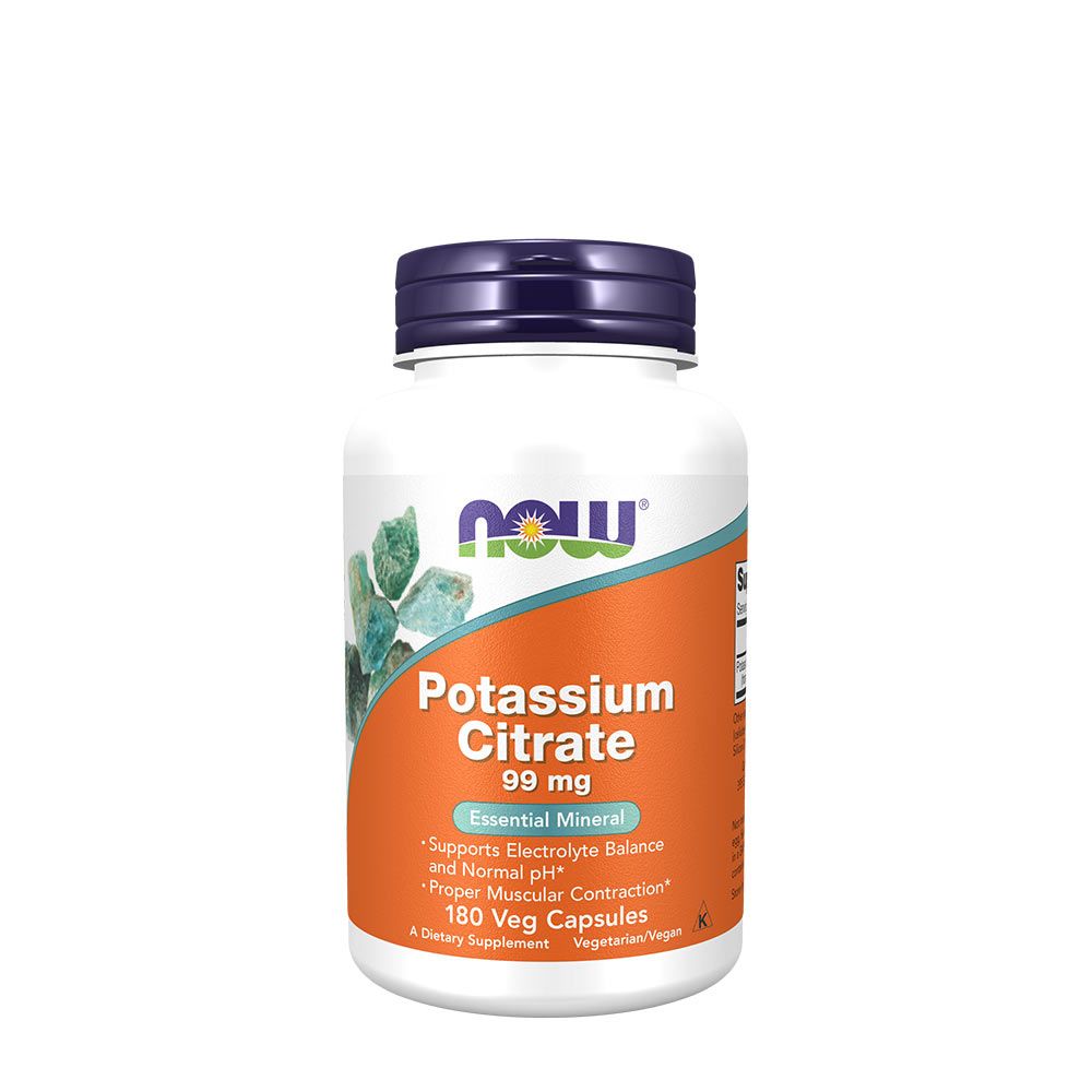 NOW - KÁLIUM-CITRÁT 99 MG - POTASSIUM CITRATE - 180 KAPSZULA
