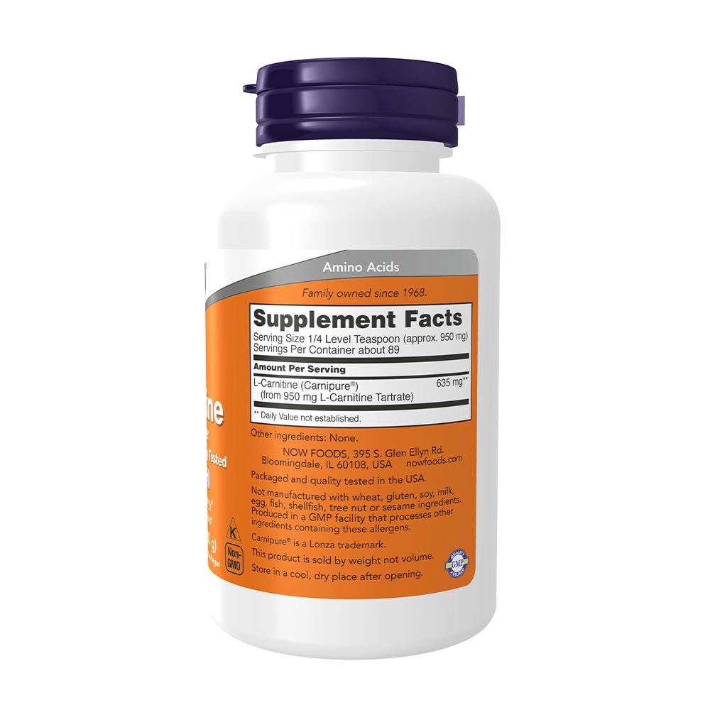 NOW - L-CARNITIN POR - L-CARNITINE POWDER - 3.OZ - 85 G NOW - L-CARNITIN POR - L-CARNITINE POWDER - 3.OZ - 85 G