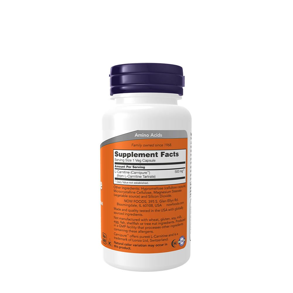 NOW - L-KARNITIN 500 MG - L-CARNITINE - 60 KAPSZULA NOW - L-KARNITIN 500 MG - L-CARNITINE - 60 KAPSZULA