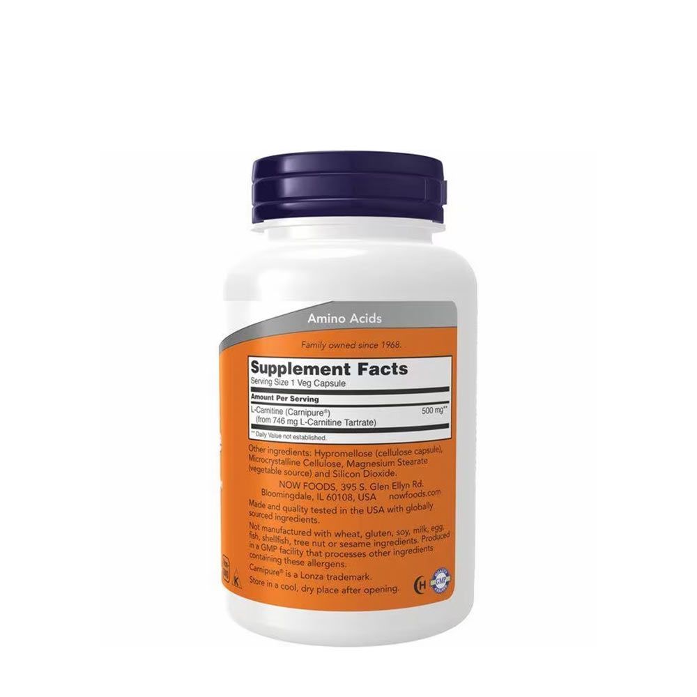 NOW - L-KARNITIN 500 MG - L-CARNITINE - 180 KAPSZULA NOW - L-KARNITIN 500 MG - L-CARNITINE - 180 KAPSZULA