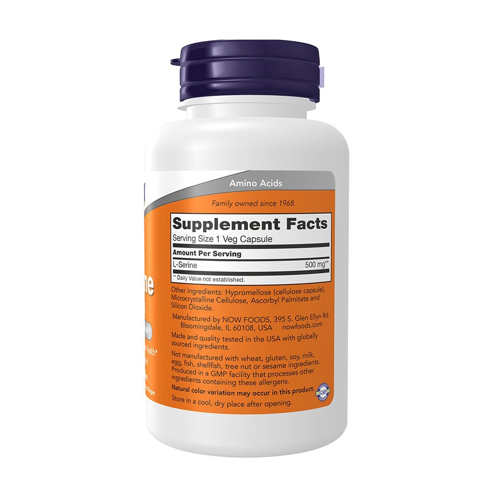 NOW - L-SERINE 500 MG - 120 KAPSZULA NOW - L-SERINE 500 MG - 120 KAPSZULA