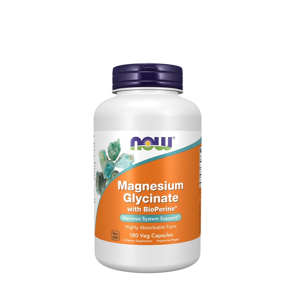 NOW - MAGNÉZIUM GLICINÁT BIOPERINNEL - MAGNESIUM GLYCINATE WITH BIOPERINE - 180 KAPSZULA NOW - MAGNÉZIUM GLICINÁT BIOPERINNEL - MAGNESIUM GLYCINATE WITH BIOPERINE - 180 KAPSZULA