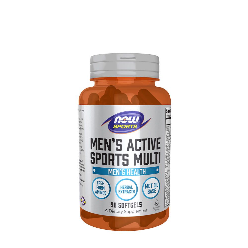NOW - MEN'S ACTIVE SPORTS MULTIVITAMIN FÉRFIAKNAK - 90 KAPSZULA NOW - MEN'S ACTIVE SPORTS MULTIVITAMIN FÉRFIAKNAK - 90 KAPSZULA