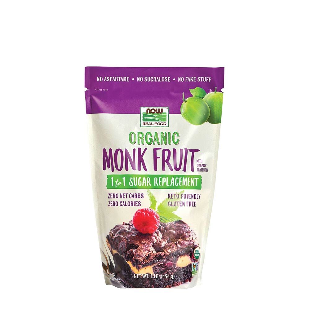 NOW - MONK FRUIT ÉDESÍTŐ ERITRITTEL - MONK FRUIT WITH ERYTHRITOL, ORGANIC POWDER - 454 G NOW - MONK FRUIT ÉDESÍTŐ ERITRITTEL - MONK FRUIT WITH ERYTHRITOL, ORGANIC POWDER - 454 G