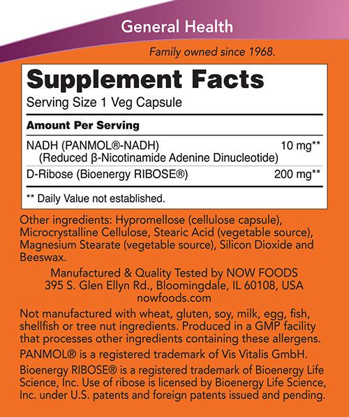 NOW - NADH 10 MG - 60 KAPSZULA NOW - NADH 10 MG - 60 KAPSZULA
