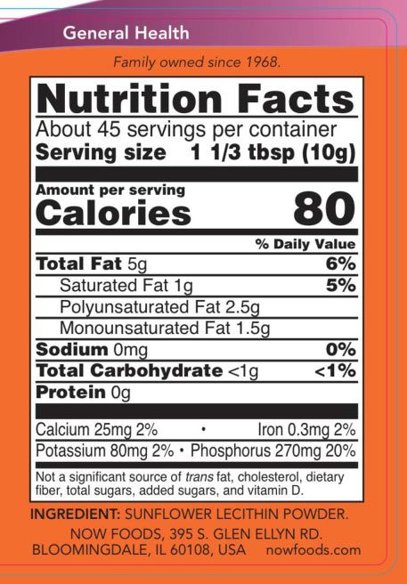 NOW - NAPRAFORGÓ LECITIN POR - SUNFLOWER LECITHIN POWDER - 454 G NOW - NAPRAFORGÓ LECITIN POR - SUNFLOWER LECITHIN POWDER - 454 G