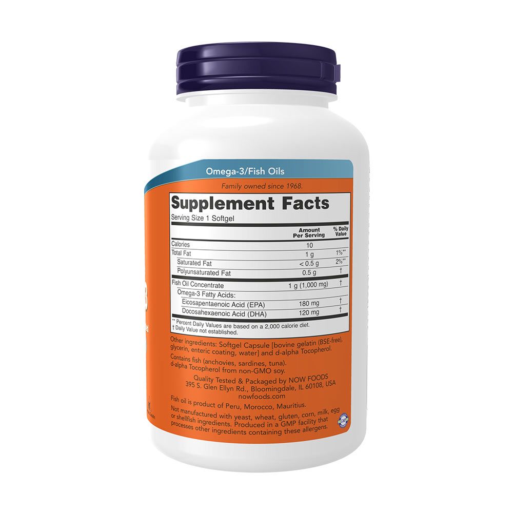 NOW - OMEGA-3 HALOLAJ LÁGYKAPSZULA (ENTERIC COATED) - 180 KAPSZULA NOW - OMEGA-3 HALOLAJ LÁGYKAPSZULA (ENTERIC COATED) - 180 KAPSZULA