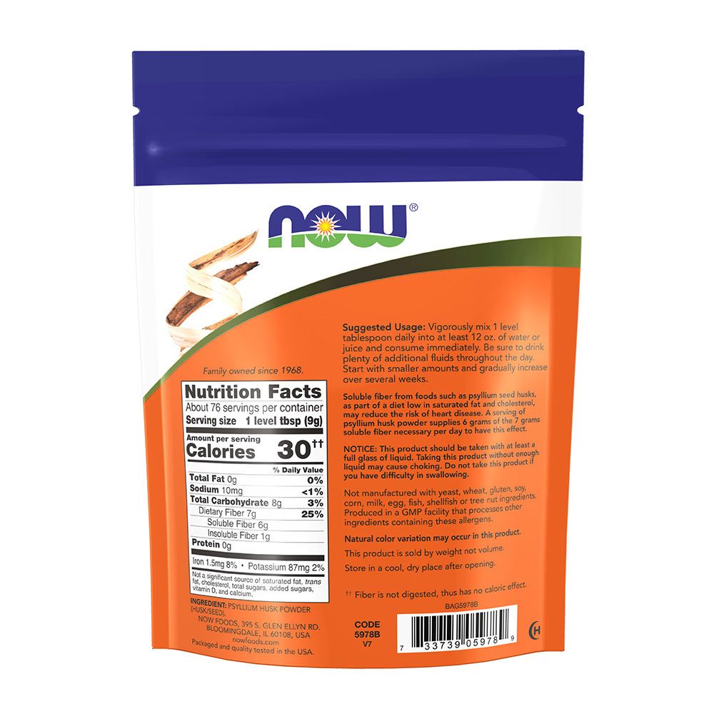 NOW - PSYLLIUM HUSK POWDER - ÚTIFŰMAGHÉJ POR - 680 G