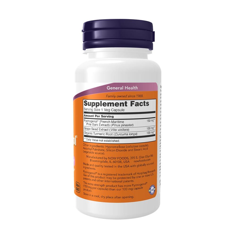 NOW - PYCNOGENOL - EXTRA MAGAS HATÓANYAGTARTALOM 150 MG - 60 KAPSZULA