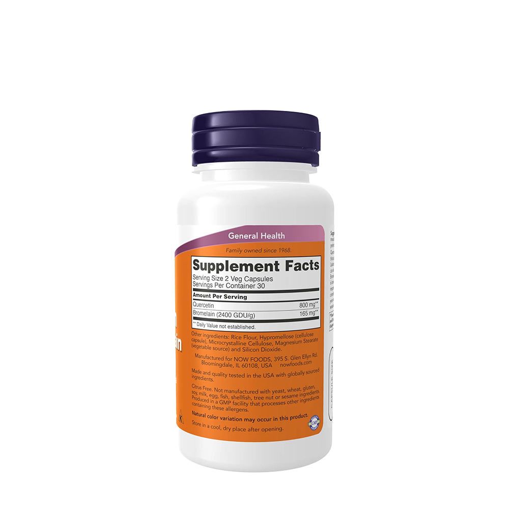 NOW - QUERCETIN WITH BROMELAIN - 60 KAPSZULA NOW - QUERCETIN WITH BROMELAIN - 60 KAPSZULA
