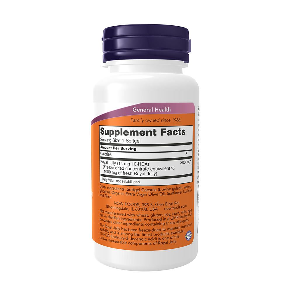 NOW - ROYAL JELLY 1000 MG - MÉHPEMPŐ - 60 KAPSZULA NOW - ROYAL JELLY 1000 MG - MÉHPEMPŐ - 60 KAPSZULA