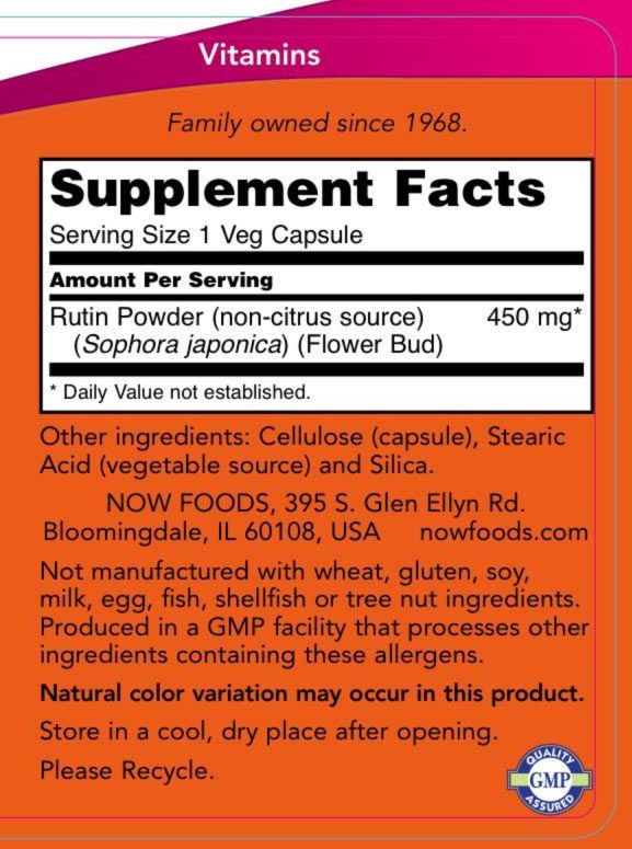 NOW - RUTIN 450 MG - 100 KAPSZULA NOW - RUTIN 450 MG - 100 KAPSZULA