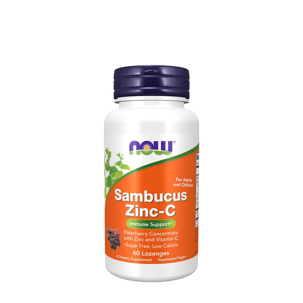 NOW - SAMBUCUS ZINC-C - BODZA KONCENTRÁTUM - 60 TABLETTA