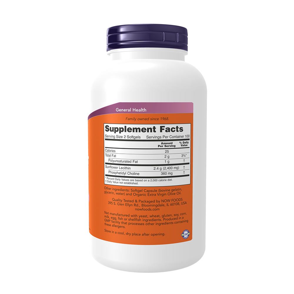 NOW - SUNFLOWER LECITHIN - NAPRAFORGÓMAG 1200 MG KIVONAT - 200 KAPSZULA NOW - SUNFLOWER LECITHIN - NAPRAFORGÓMAG 1200 MG KIVONAT - 200 KAPSZULA