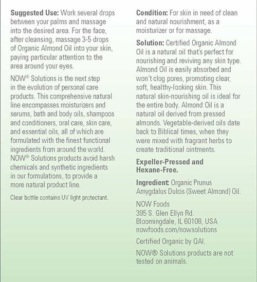 NOW - SWEET ALMOND OIL - MANDULAOLAJ - 237 ML NOW - SWEET ALMOND OIL - MANDULAOLAJ - 237 ML