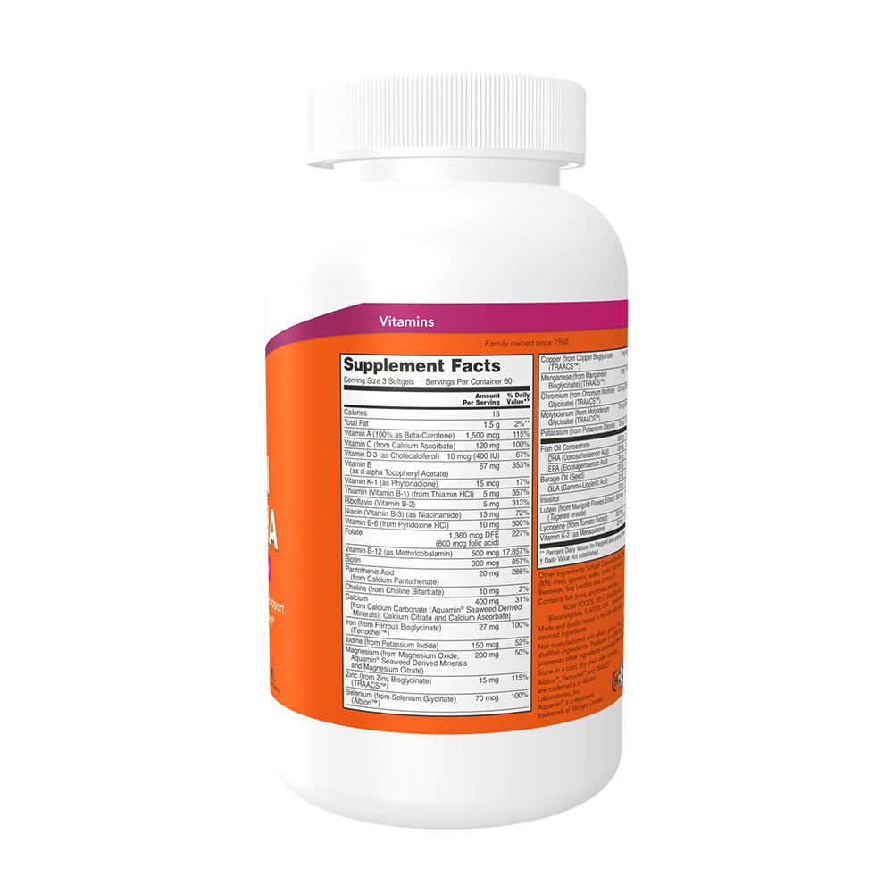 NOW - TERHESVITAMIN + DHA KAPSZULA - PRENATAL GELS + DHA - 180 KAPSZULA