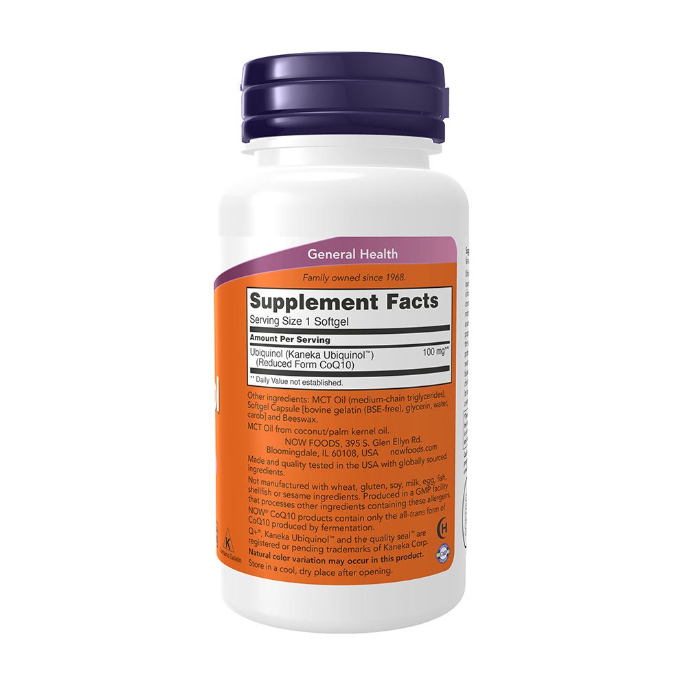 NOW - UBIQUINOL 100 MG - SZABADGYÖK SEMLEGESÍTŐ - 60 KAPSZULA NOW - UBIQUINOL 100 MG - SZABADGYÖK SEMLEGESÍTŐ - 60 KAPSZULA