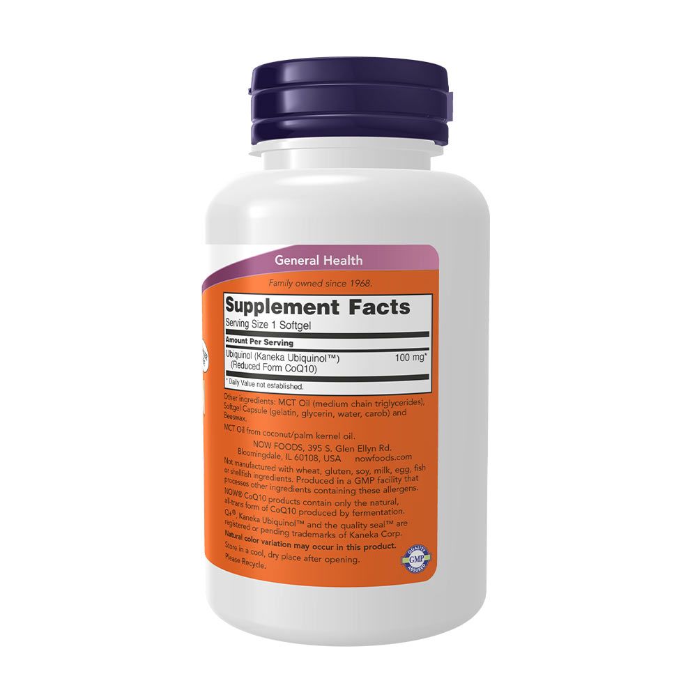 NOW - UBIQUINOL 100 MG - SZABADGYÖK SEMLEGESÍTŐ - 120 KAPSZULA NOW - UBIQUINOL 100 MG - SZABADGYÖK SEMLEGESÍTŐ - 120 KAPSZULA