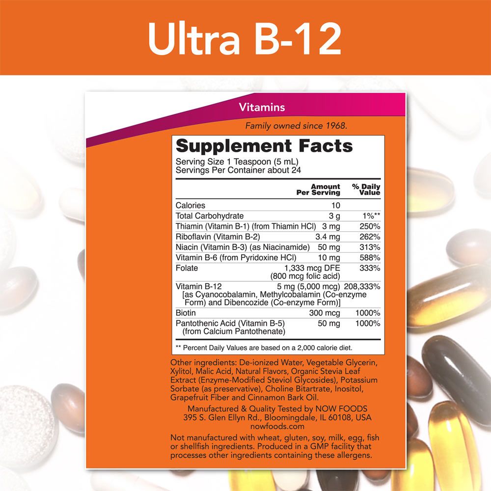 NOW - ULTRA B-12 LIQUID - FOLYÉKONY B-12 VITAMIN - 118 ML NOW - ULTRA B-12 LIQUID - FOLYÉKONY B-12 VITAMIN - 118 ML