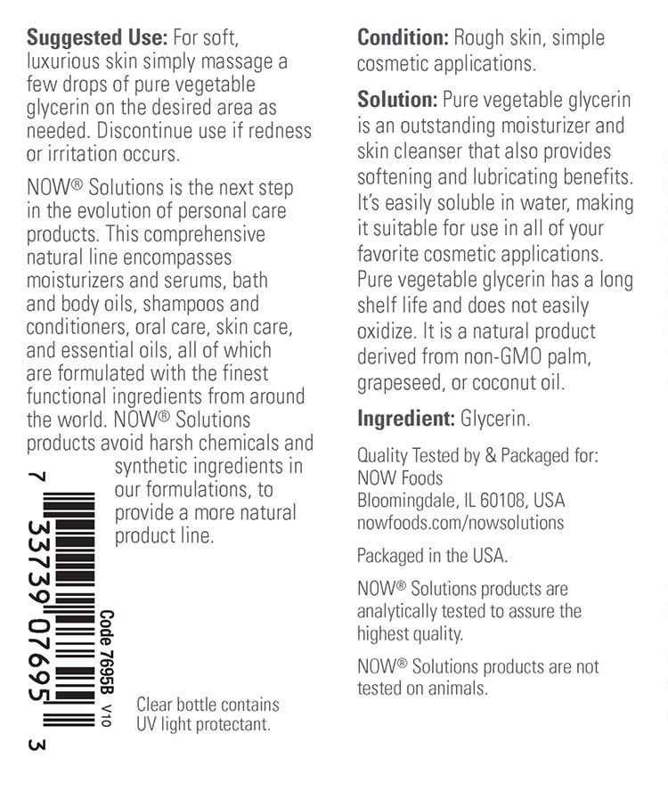 NOW - VEGETABLE GLYCERIN - HIDRATÁLÓ ÉS BŐRTISZTÍTÓ KRÉM - 118 ML NOW - VEGETABLE GLYCERIN - HIDRATÁLÓ ÉS BŐRTISZTÍTÓ KRÉM - 118 ML