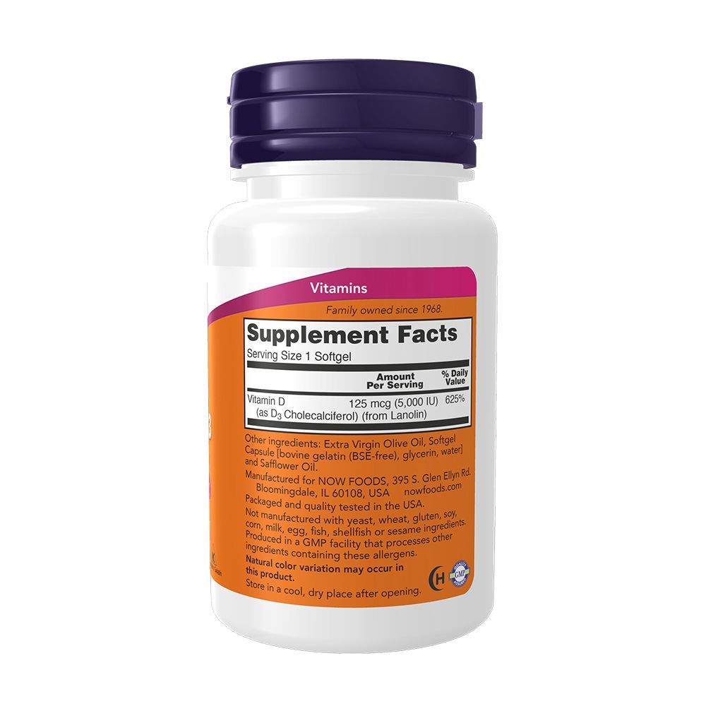 NOW - VITAMIN D-3 5,000 NE - 30 KAPSZULA NOW - VITAMIN D-3 5,000 NE - 30 KAPSZULA