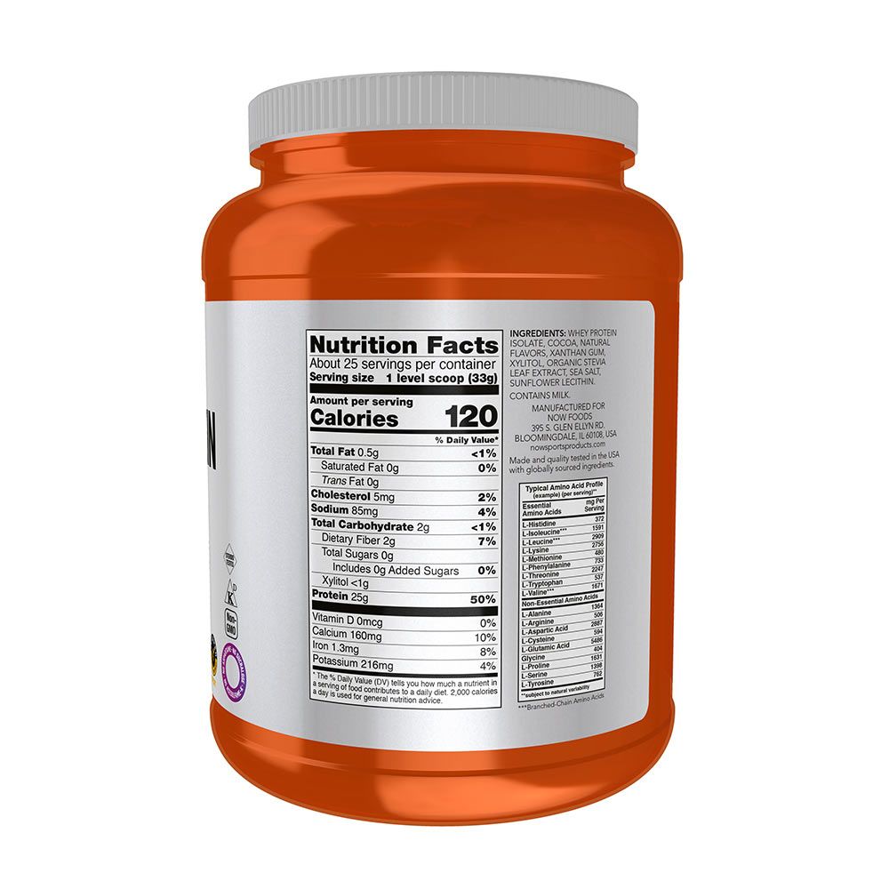NOW - WHEY PROTEIN ISOLATE -TEJSAVÓFEHÉRJE IZOLÁTUM - CSOKOLÁDÉ - 816 G